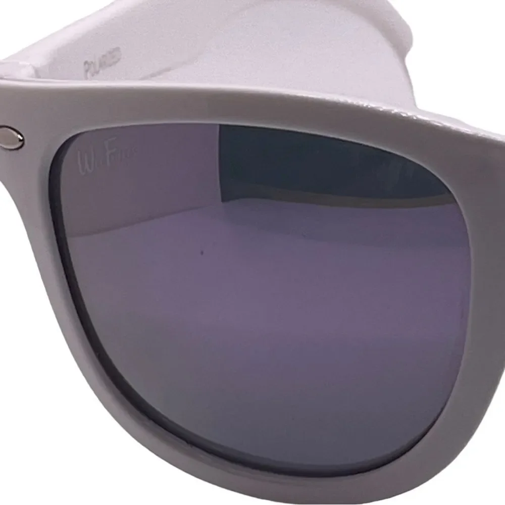 Wee Farers White Polarized Sunglasses with Mirrored Pink Lens